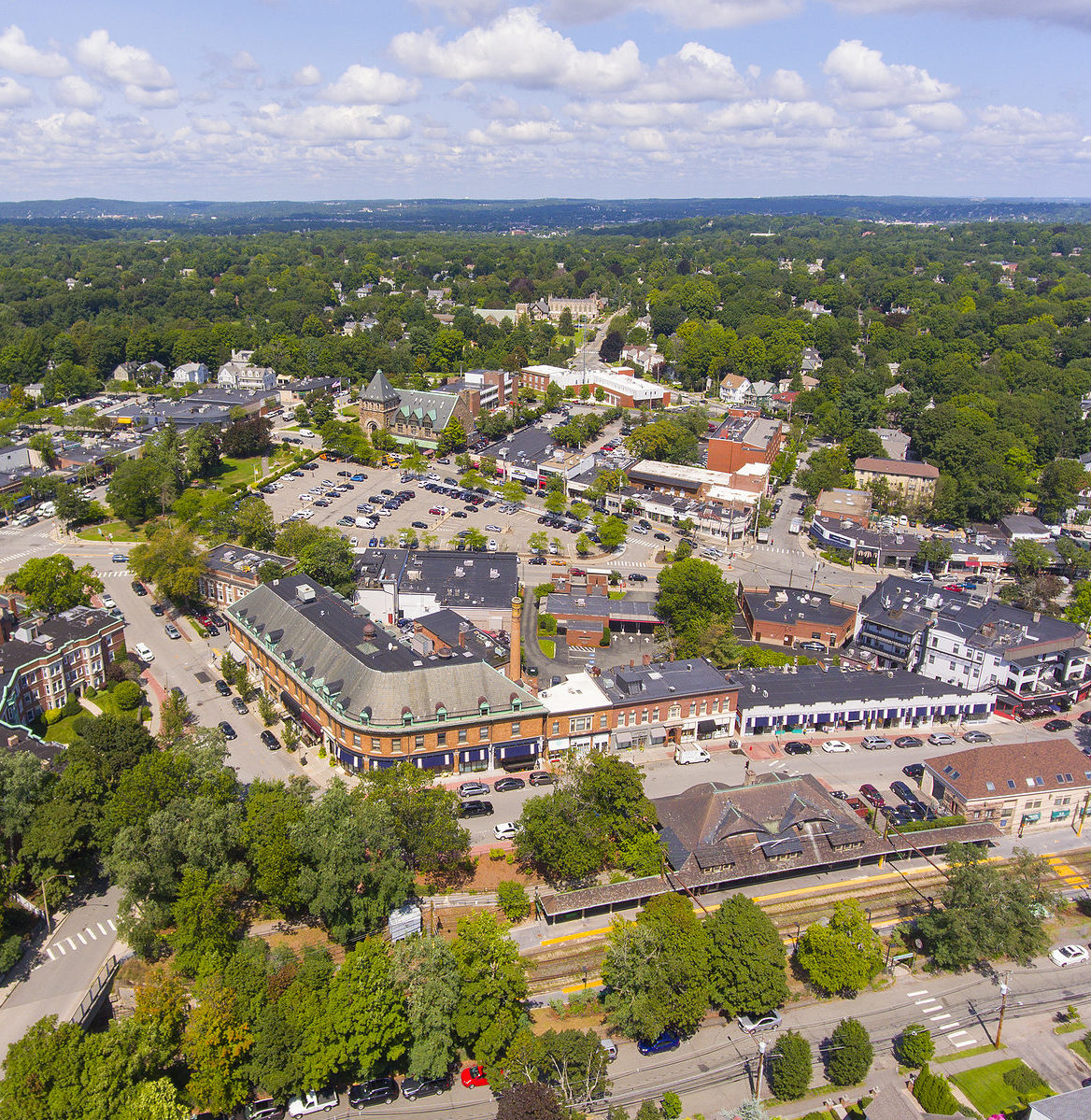 Historic Building In Union Street Historic District Aerial View